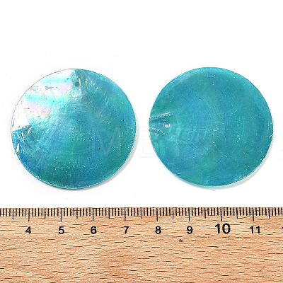 Spray Painted Natural Capiz Shell Pendants SSHEL-Z002-01-1