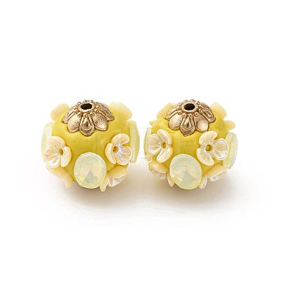 Handmade Resin Indonesia Round Beads IPDL-P005-23KCG-02-1