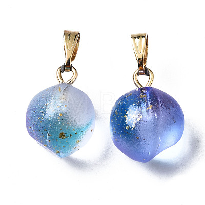 Two Tone Transparent Spray Painted Glass Pendants GLAA-N035-015-C06-1