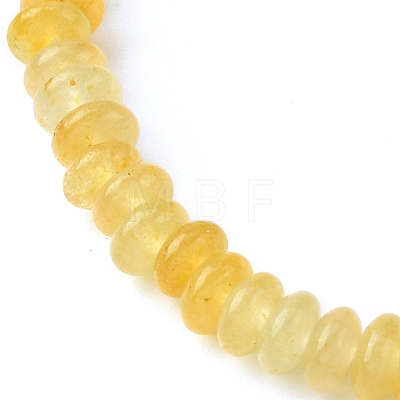 Natural Yellow Aventurine Flat Round Beaded Stretch Bracelets for Women BJEW-JB09717-02-1