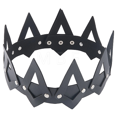PU Imitation Leather Crown Headbands AJEW-WH20019-119-1
