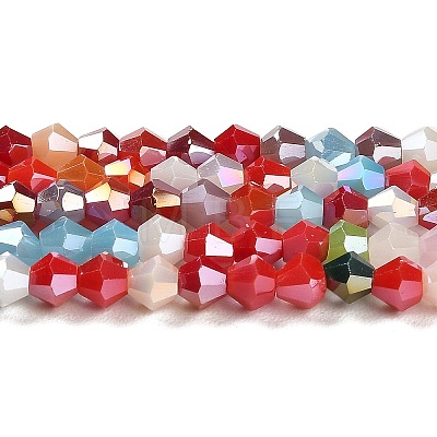 Opaque Solid Color Electroplate Glass Beads Strands EGLA-A039-P4mm-B16-1