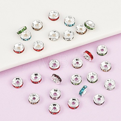 Brass Grade A Rhinestone Spacer Beads RB-A014-Z6mm-S-1