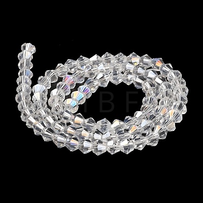 Transparent Electroplate Glass Beads Strands GLAA-F029-3mm-A13-1