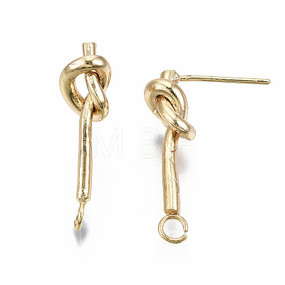 Brass Stud Earring Findings X-KK-S360-009-NF-1