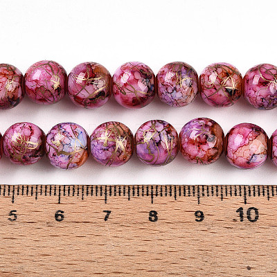 Baking Paint Glass Beads Strands X-DGLA-N003-10mm-B03-1
