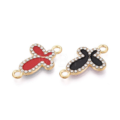 Alloy Crystal Rhinestone Butterfly Links Connector Charms ENAM-N008-05KCG-1