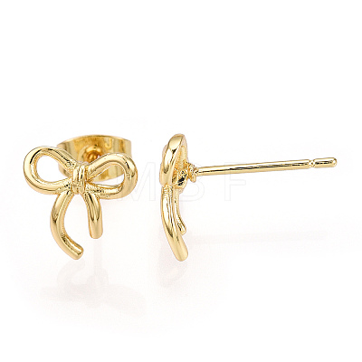 Brass Stud Earrings for Women EJEW-P275-01G-1