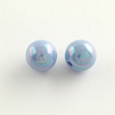 AB Color Plated Acrylic Round Beads SACR-Q109-10mm-M-1