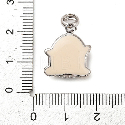 Rhodium Plated 925 Sterling Silver Enamel European Dangle Charms STER-P062-01C-02-1