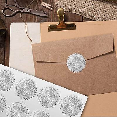 34 Sheets Custom Silver Foil Embossed PET Picture Sticker DIY-WH0528-006-1