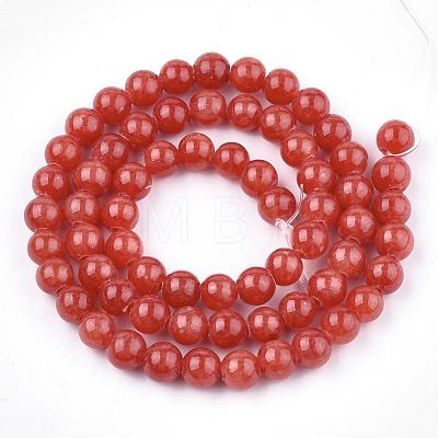 Natural Dyed Yellow Jade Gemstone Bead Strands G-R271-6mm-YXS16-1