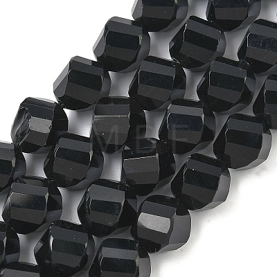 Natural Black Onyx Beads Strands G-C267-B10-1