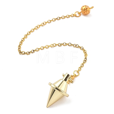 Brass Dowsing Pendulum Big Pointed Cone Pendants KK-H491-06G-1