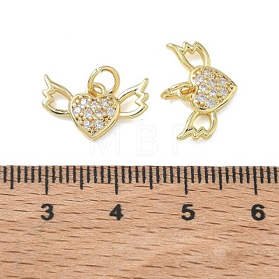 Brass Micro Pave Clear Cubic Zirconia Pendants KK-T085-16A-G-1