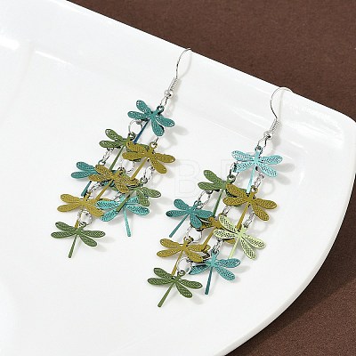 430 Stainless Steel Dragonfly Dangle Earrings EJEW-A137-04P-04-1