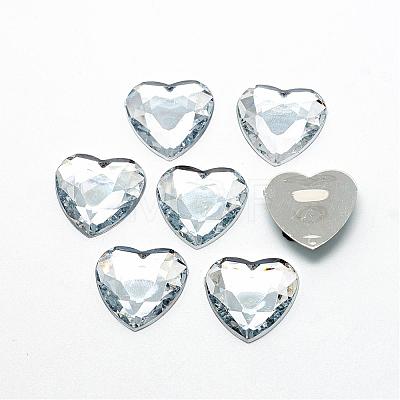 Acrylic Rhinestone Flat Back Cabochons GACR-Q009-25x25-15-1