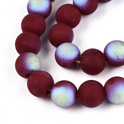 Frosted Opaque Glass Beads Strands LS-GLAA-T032-P10mm-MBB05-1