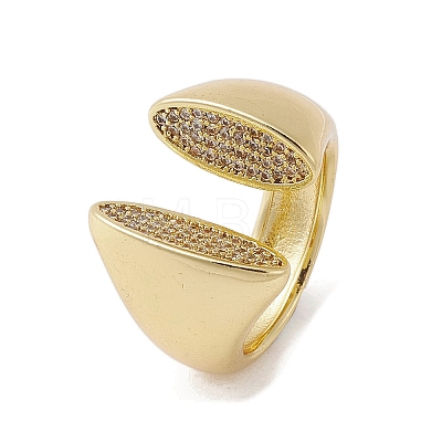 Brass Adjustable Micro Pave Cubic Zirconia Rings RJEW-K257-78G-1