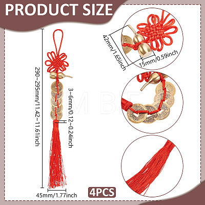 4Pcs Polyester Tassel & Chinese Knot Pendant HJEW-UN0001-31-1
