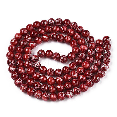 Drawbench Glass Round Beads GLAD-WH0001-01-15-1