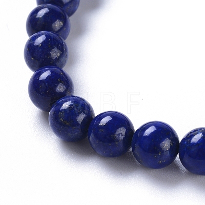 Natural Lapis Lazuli Beads Stretch Bracelets BJEW-G626-8mm-02F-1