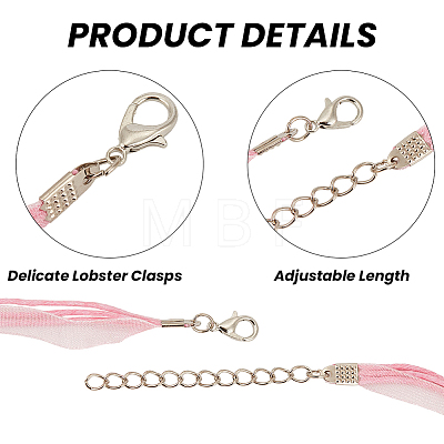 100Pcs 20 Colors Waxed Cord and Organza Ribbon Necklace Making NCOR-CY0001-01-1