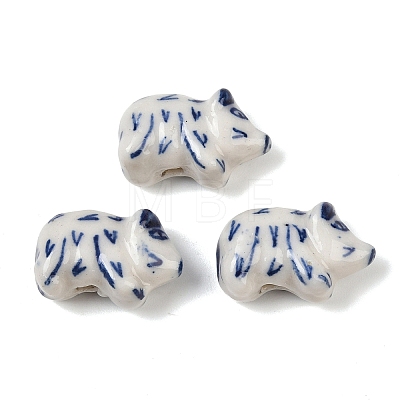 Animal Theme Blue and White Porcelain Beads PORC-Z007-05F-1