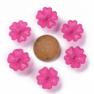 Transparent Frosted Acrylic Bead Caps X-MACR-S371-04A-706-1