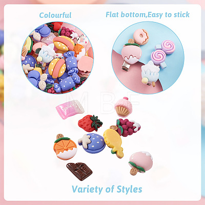  Jewelry 100Pcs 25 Style Opaque Resin Decoden Cabochons CRES-PJ0001-03-1