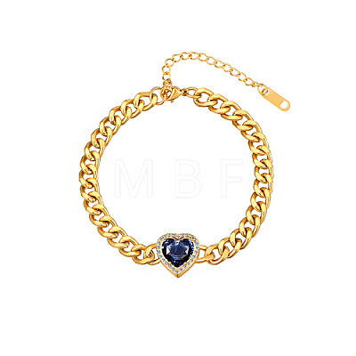 Heart Cubic Zirconia Link Bracelets YD9481-1-1