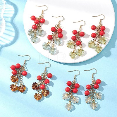 Synthetic Turquoise & Acrylic Dangle Earrings EJEW-JE06836-1