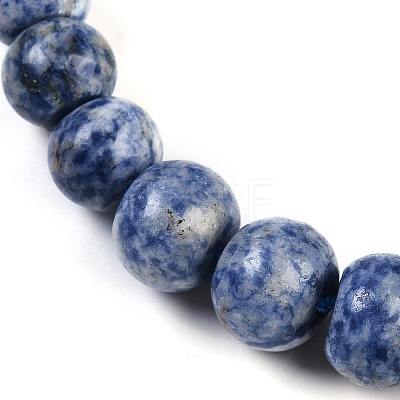 Natural Blue Spot Jasper Rondelle Graduated Beaded Necklaces for Women Men NJEW-K388-02N-1