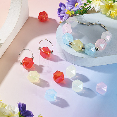 20Pcs UV Plating Opaque Acrylic Imitation Jelly Beads OACR-TADJ0001-09B-1