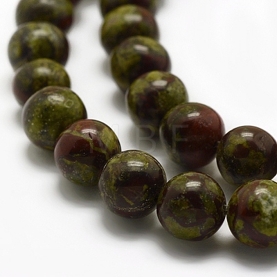 Natural Dragon Blood Beads Strands G-G735-34-6mm-1