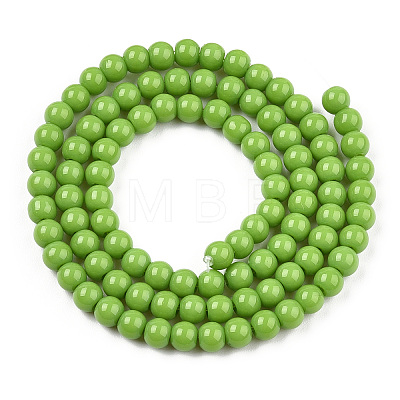 Opaque Solid Color Glass Beads Strands GLAA-T032-P10mm-06-1