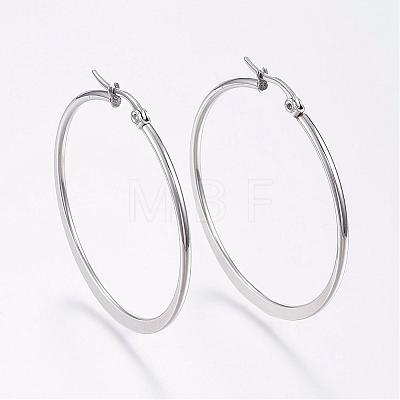 304 Stainless Steel Big Hoop Earrings EJEW-F105-18P-1