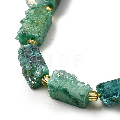 Electroplated Natural Druzy Agate Beads Strands G-R012-A02-06-1