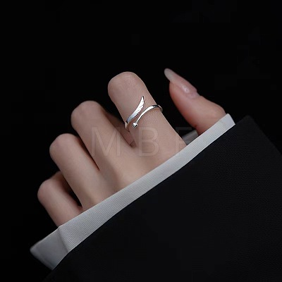 Heart & Wing Rhodium Plated 925 Sterling Silver Cuff Rings FS-WGFEBDA-01-1