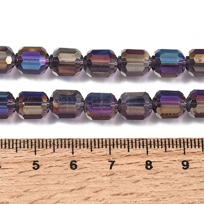 Electroplate Transparent Column Glass Beads Strands EGLA-A043-02-AB05-1