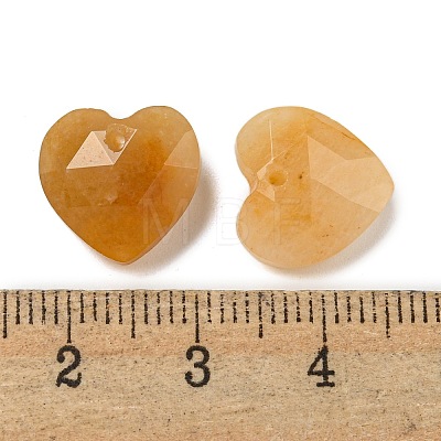 Natural Topaz Jade Faceted Heart Charms G-G123-01C-1