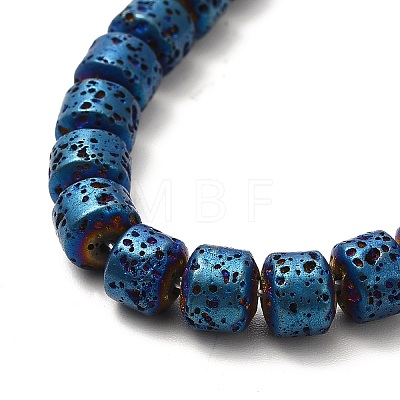 Electroplated Natural Lava Rock Beads Strands G-G984-06C-1