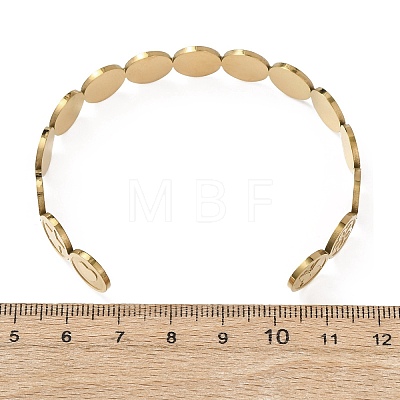 201 Stainless Steel Cuff Bangles for Women Flat Round with Cross & Butterfly & Heart & Star & Flower BJEW-T024-01E-G-1