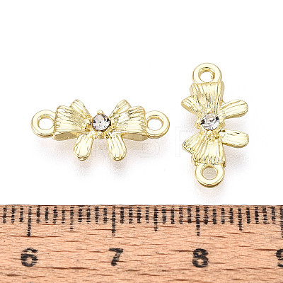 Alloy Crystal Rhinestone Bowknot Links Connector Charms PALLOY-T091-36G-1