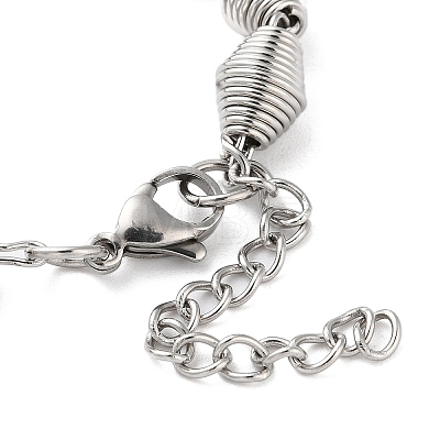 304 Stainless Steel Bicone Link Chain Bracelets for Women BJEW-G712-05P-1
