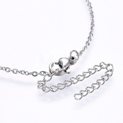 304 Stainless Steel Initial Pendant Necklaces NJEW-H486-30P-C-1