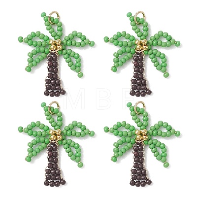 Glass Seed Beaded Pendants PALLOY-MZ01251-01-1