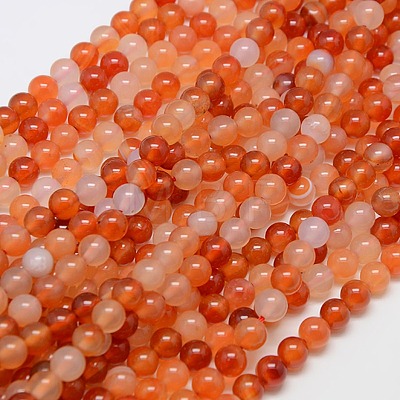 Natural Carnelian Beads Strands G-N0006-6mm-17-1