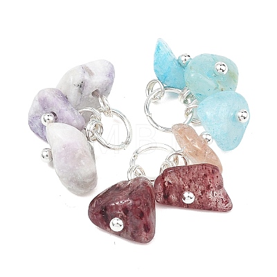 24Pcs Natural & Synthetic Mixed Stone Pendants PALLOY-JF05355-02-1
