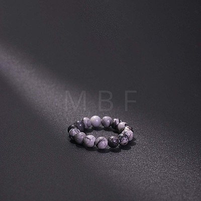 Natural Banded Agate Stretchy Finger Rings FS-WG01730-32-1